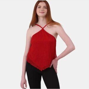 NOBO Red Sparkly Layered Top Sz M (8-10)